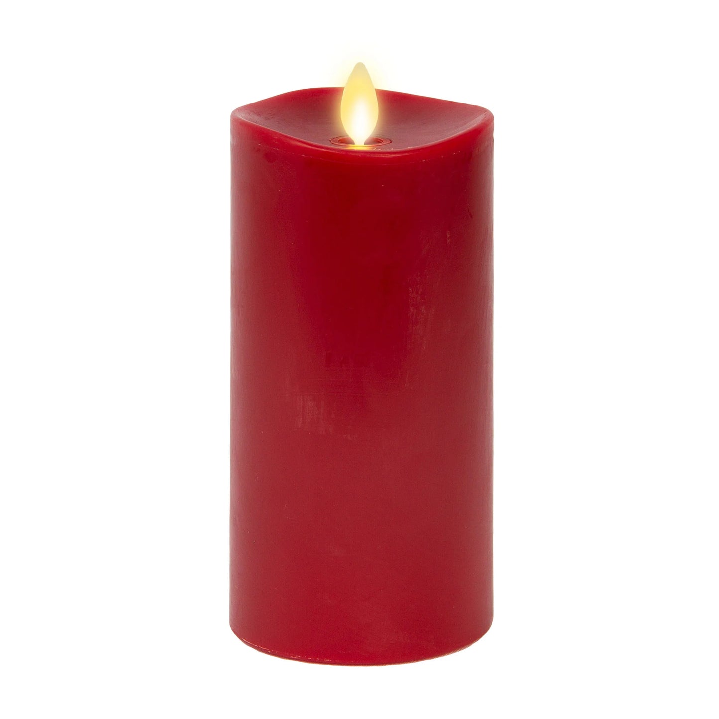 Burgundy Flameless Candle Pillar - Melted Top - 3" Width