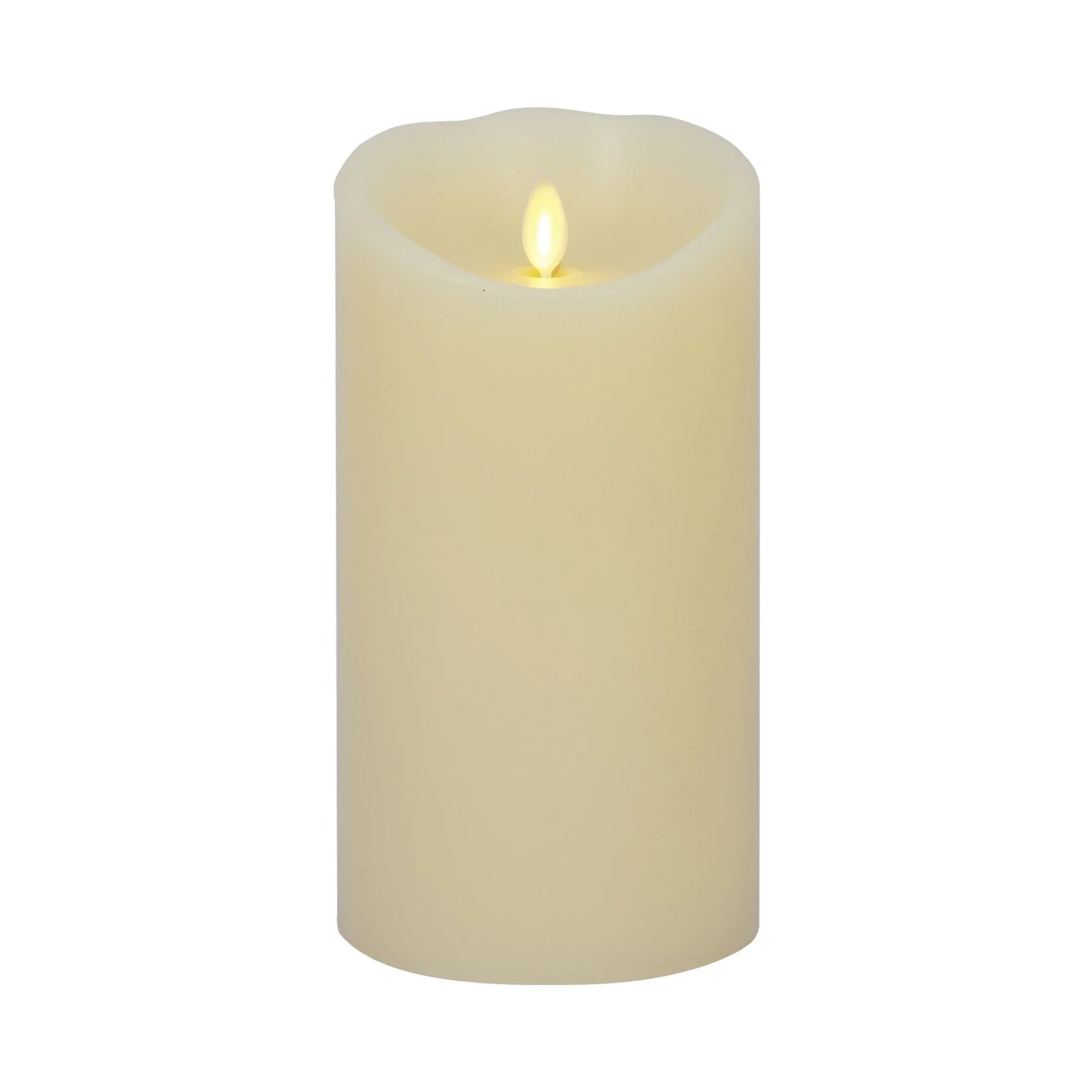 Ivory Flameless Candle Pillar -Scallop Top - 4" Width