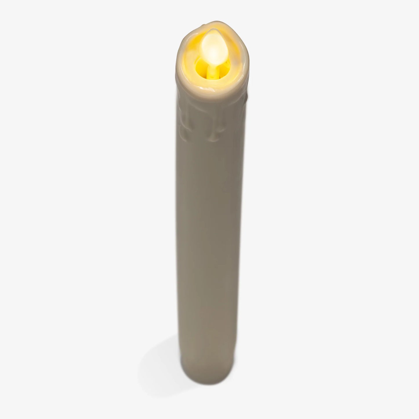 Ivory Wax Drip Flameless Candle Tapers - Scallop Top - Set of 2