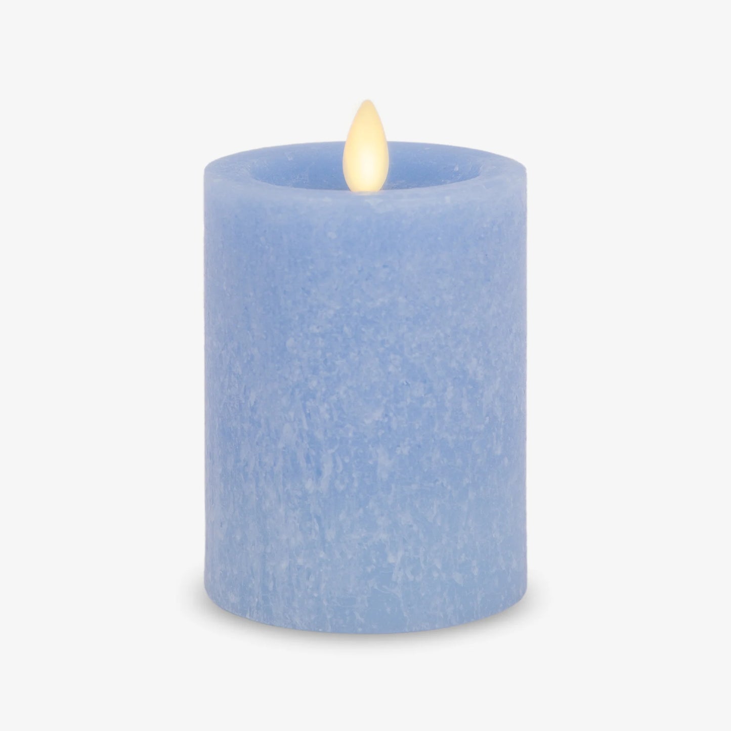 Cornflower Seaglass Flameless Candle Pillar