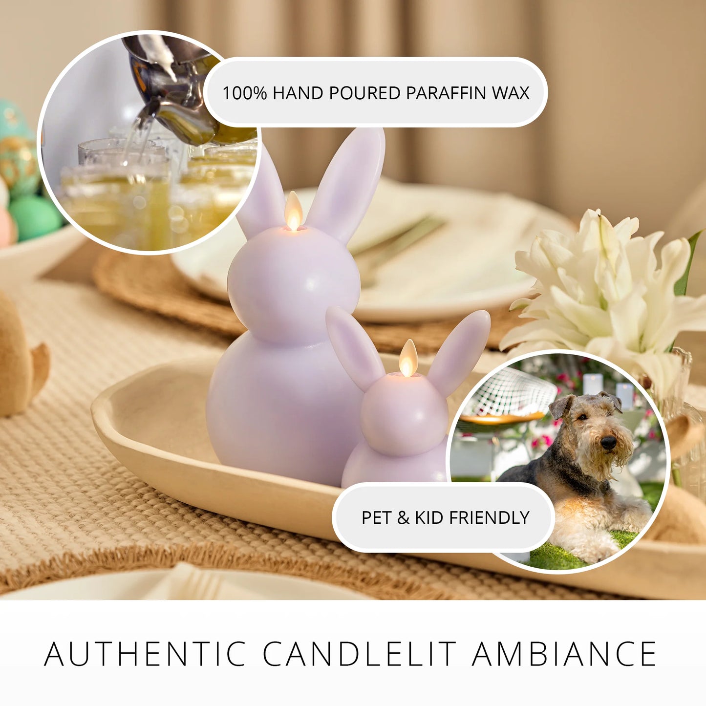 Gentle Lavender Flameless Candle Small Bunny