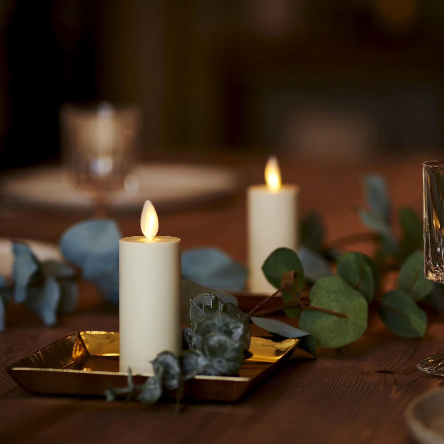 Pearl Ivory Flameless Candle Votive - Flat Top - Set of 2