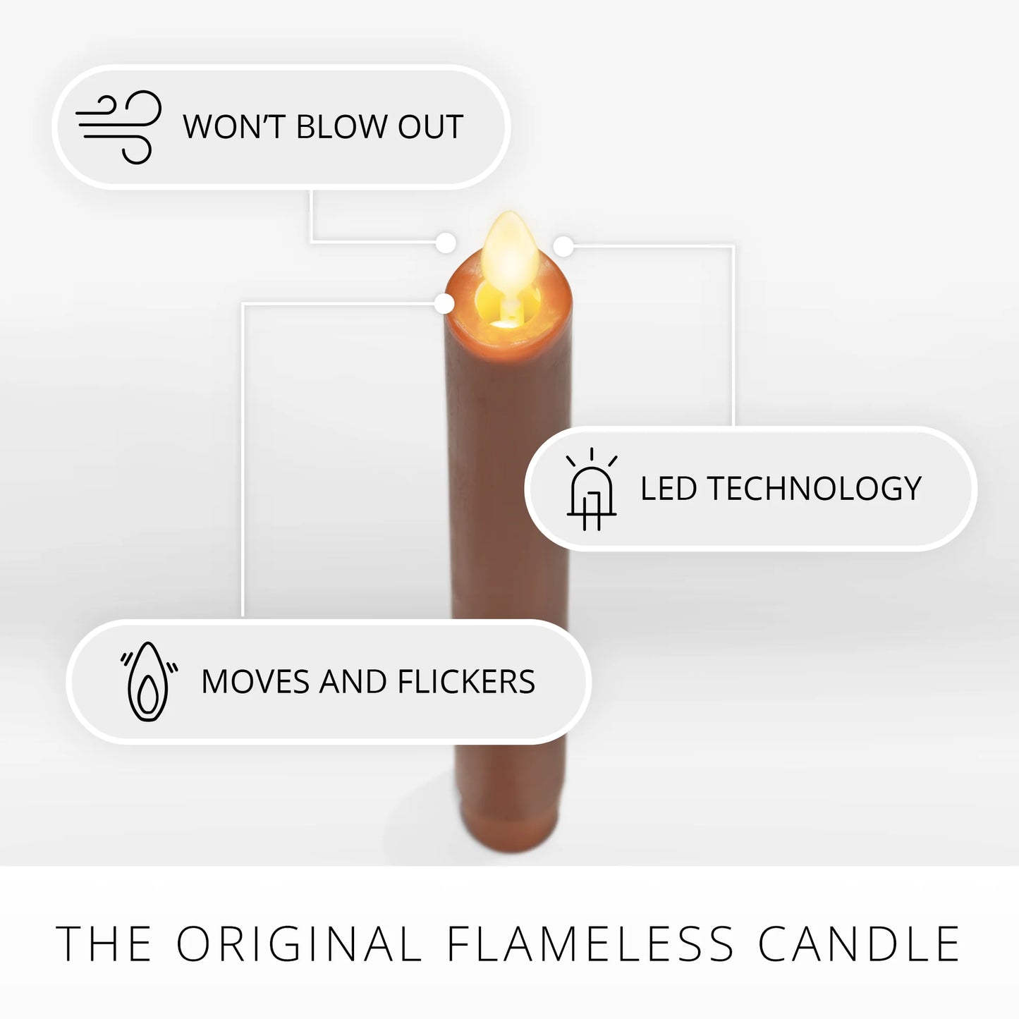 Harvest Pumpkin Flameless Candle Tapers - Set of 2