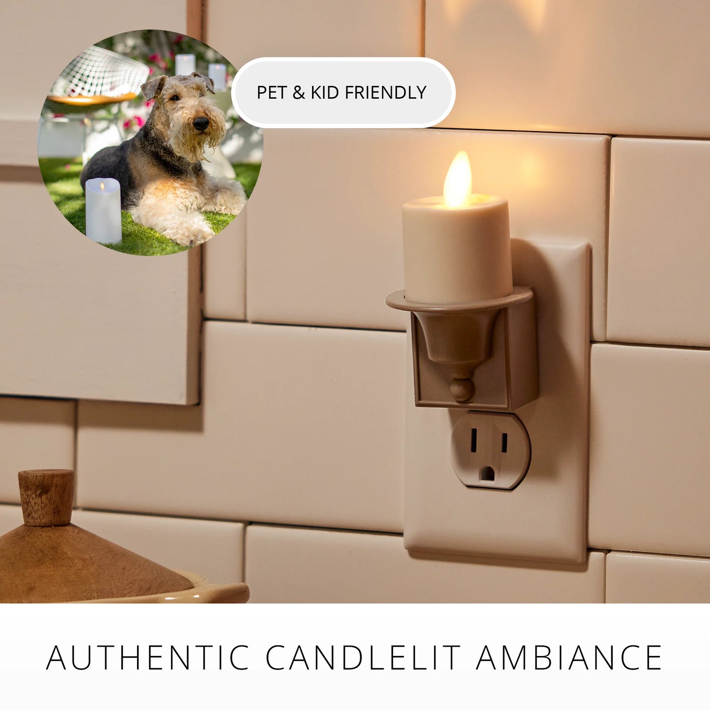 Timeless Taupe Flameless Candle Nightlight