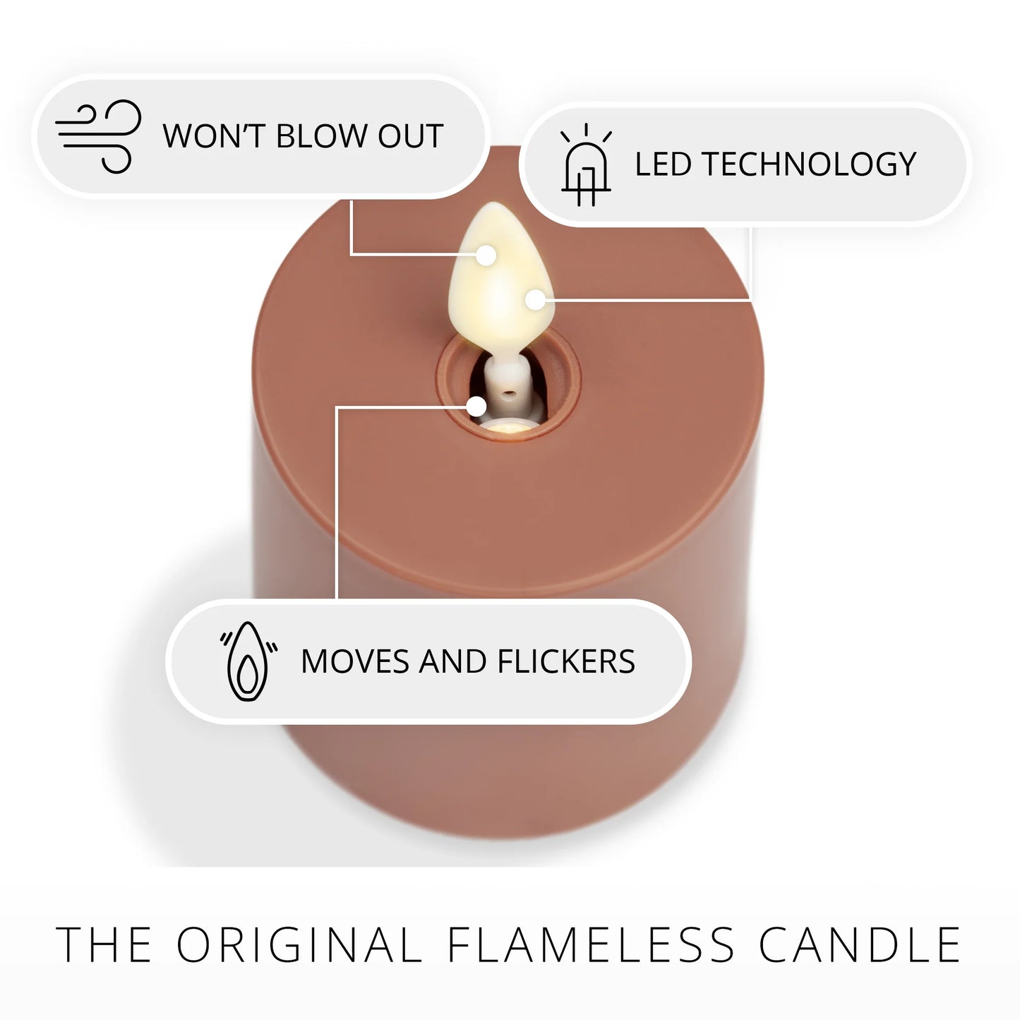 Baked Clay Outdoor Flameless Candle Votive