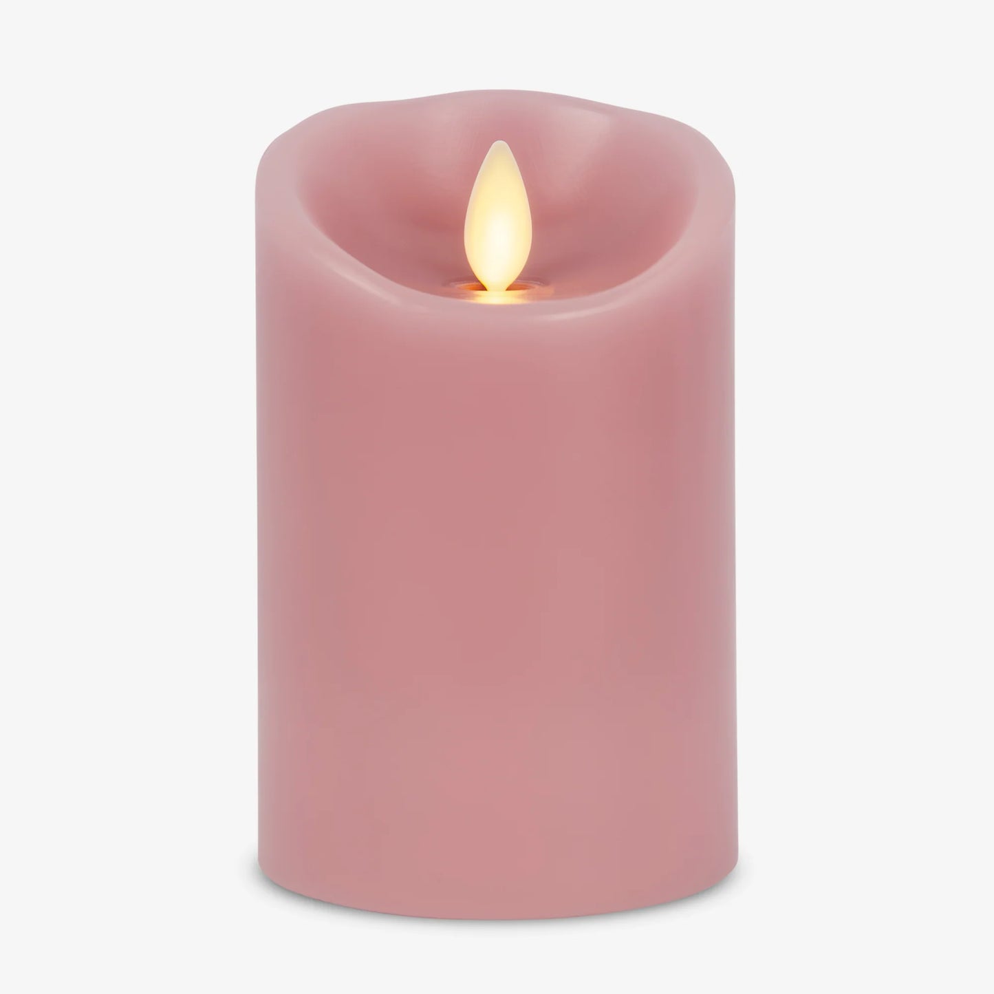 Blooming Mauve Scallop Flameless Candle Pillar