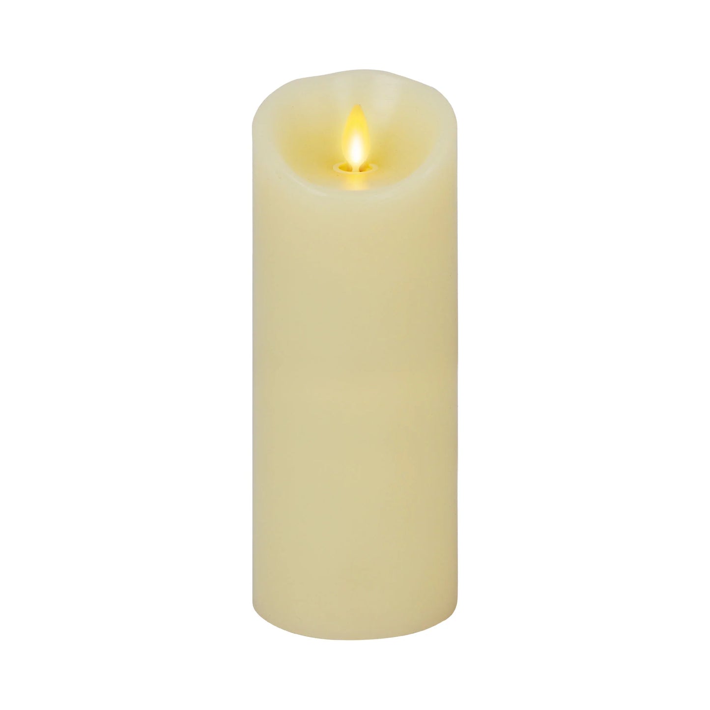 Ivory Flameless Candle Pillar - Scallop Top - 3.5" Width