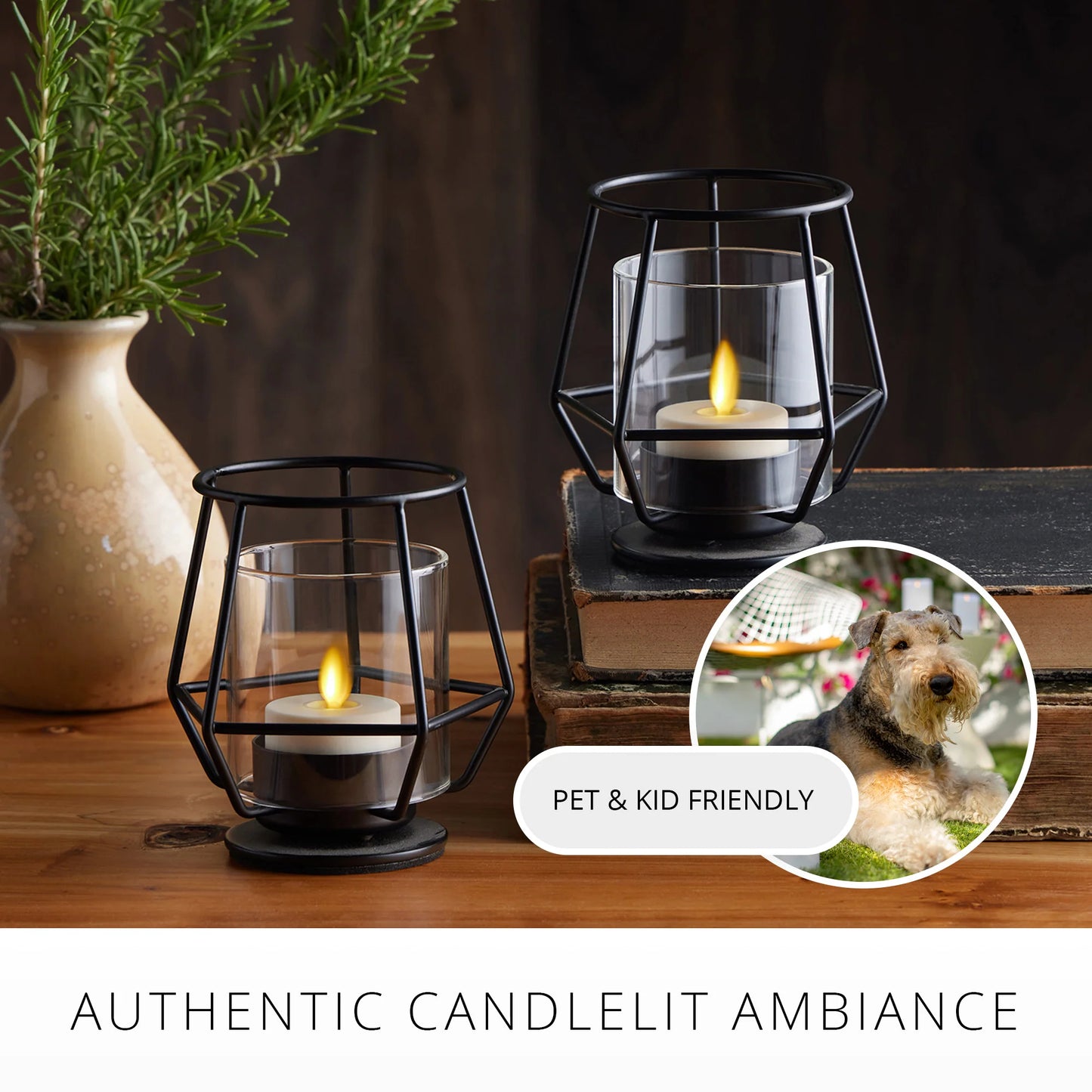 Pearl Ivory Flameless Candle Tealights - Flat Top - Set of 2