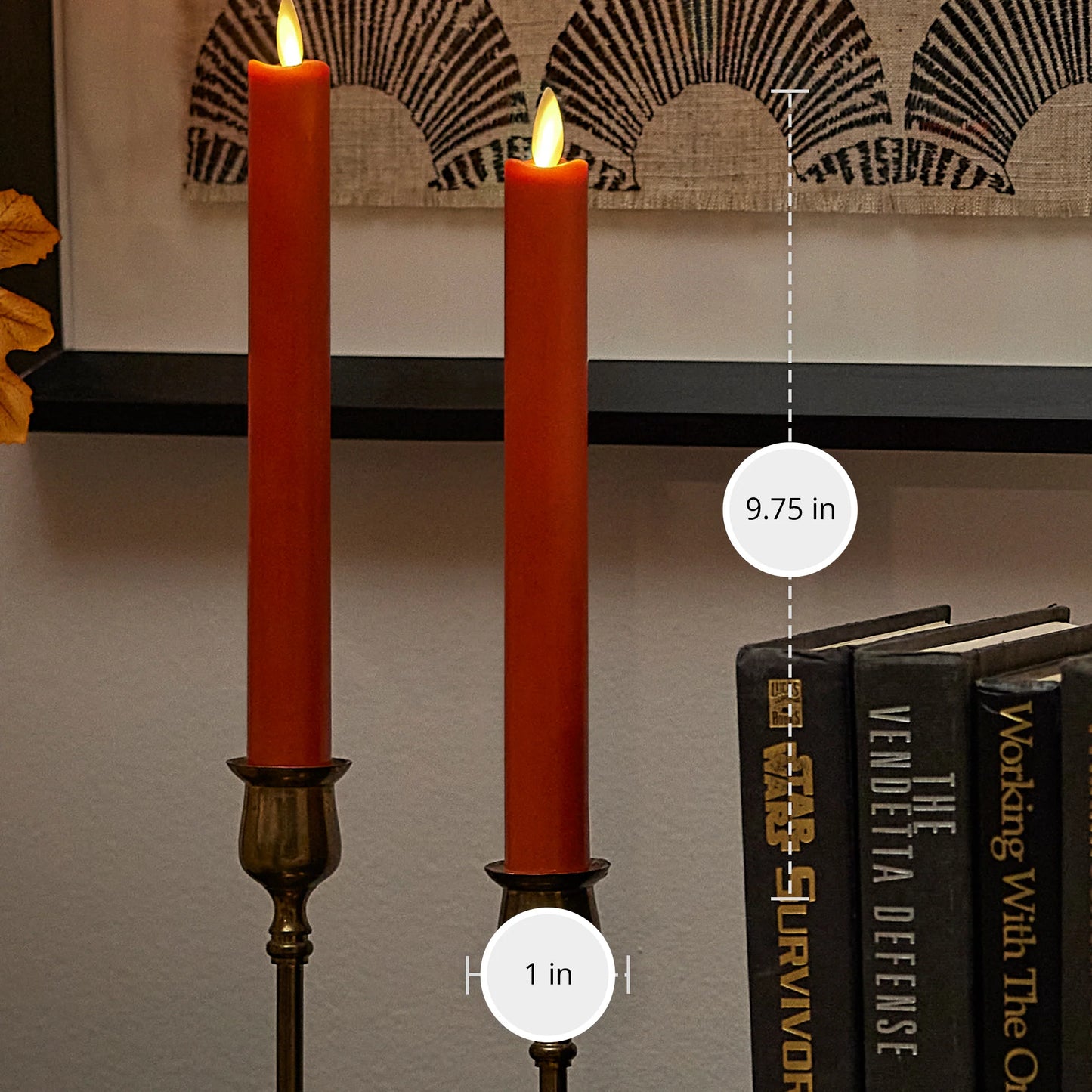 Harvest Pumpkin Flameless Candle Tapers - Set of 2