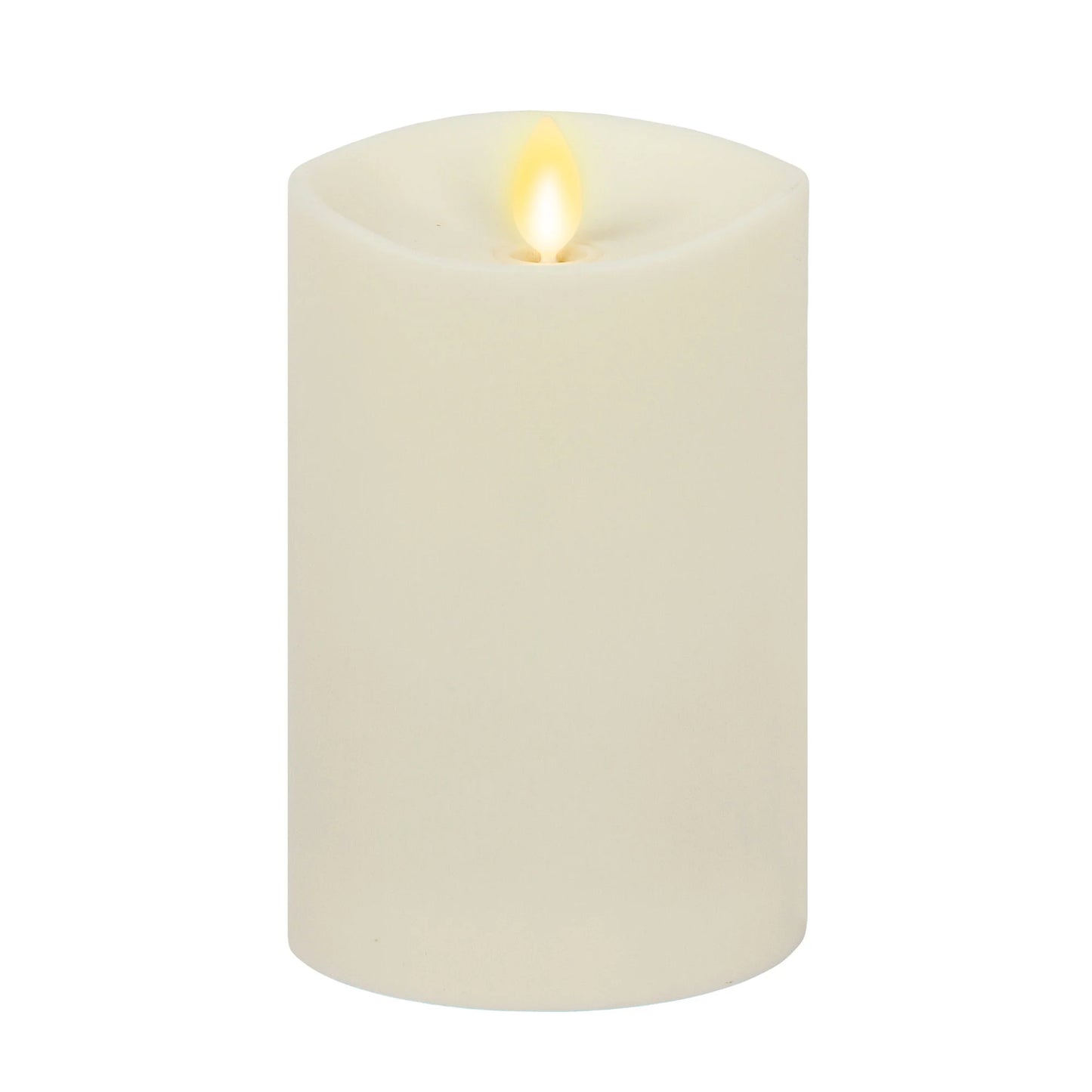 Pearl Ivory Outdoor Flameless Candle Pillar - Melted Top - 3.25" Width