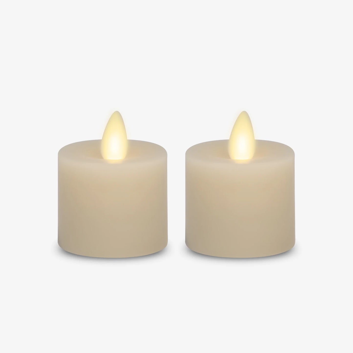 Ivory Flameless Candle Tealights - Recessed Top - Set of 2