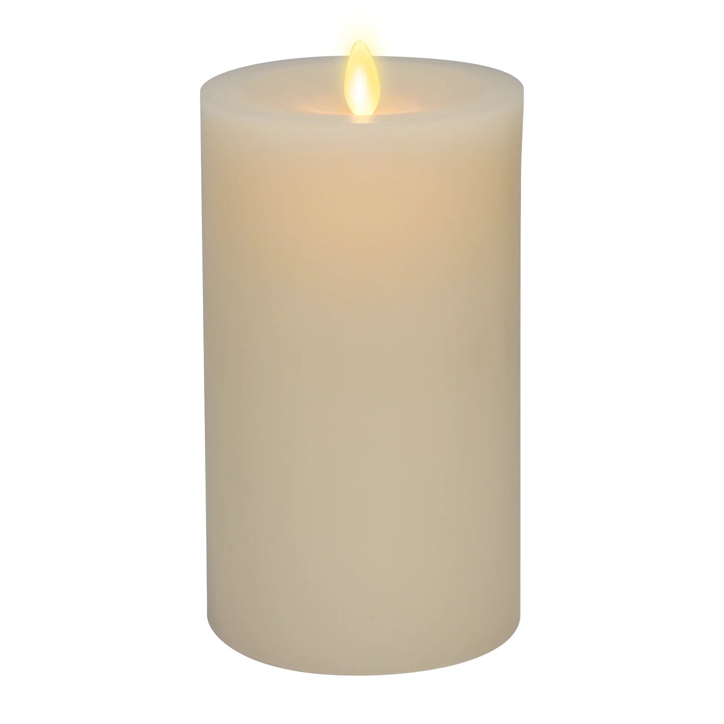 Wick To Flame Pearl Ivory Flameless Candle Pillar - Recessed Top