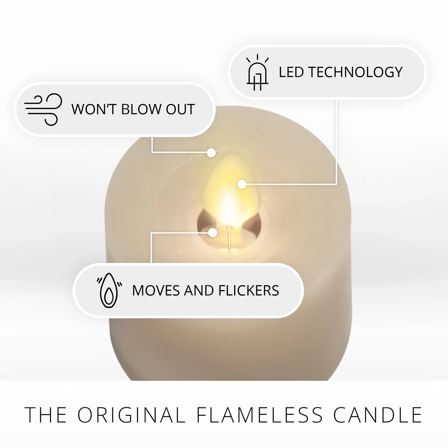Ivory Flameless Candle Tealights - Recessed Top - Set of 2