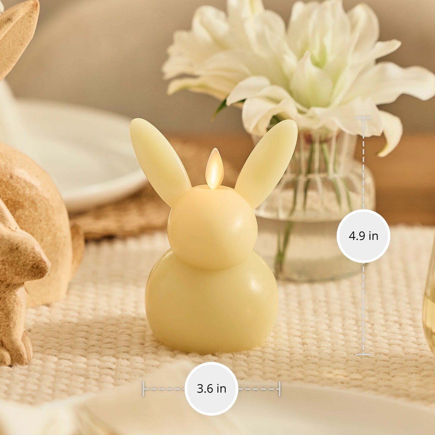 Lemon Chiffon Flameless Candle Small Bunny