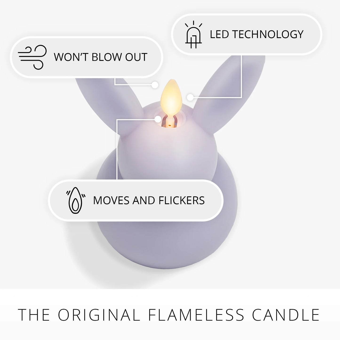 Gentle Lavender Flameless Candle Small Bunny