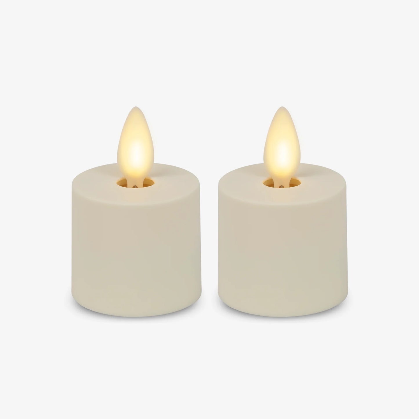 Set of 2 Pearl Ivory Flameless Candle Tealights - Extended Battery Life