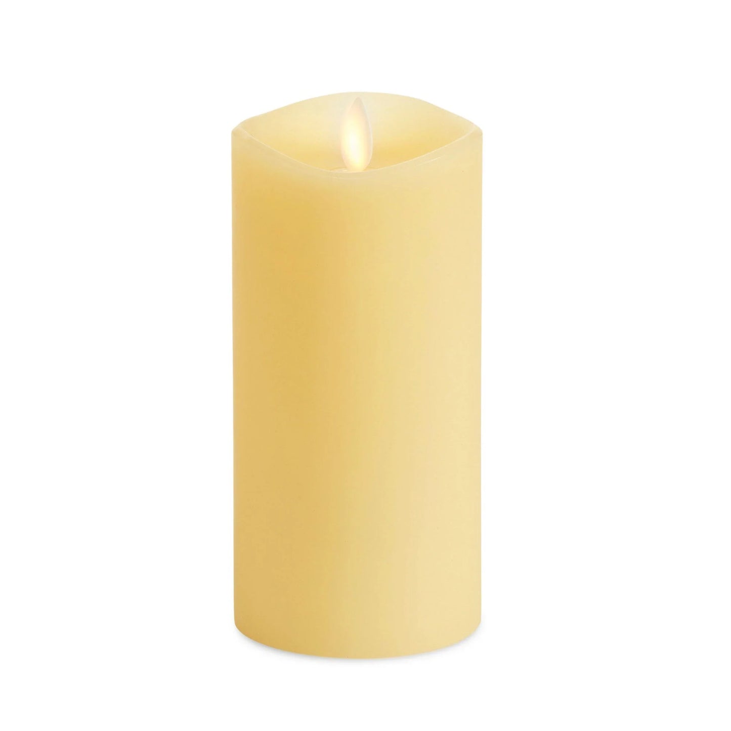 Ivory Flameless Candle Pillar - Melted Top - 3" Width