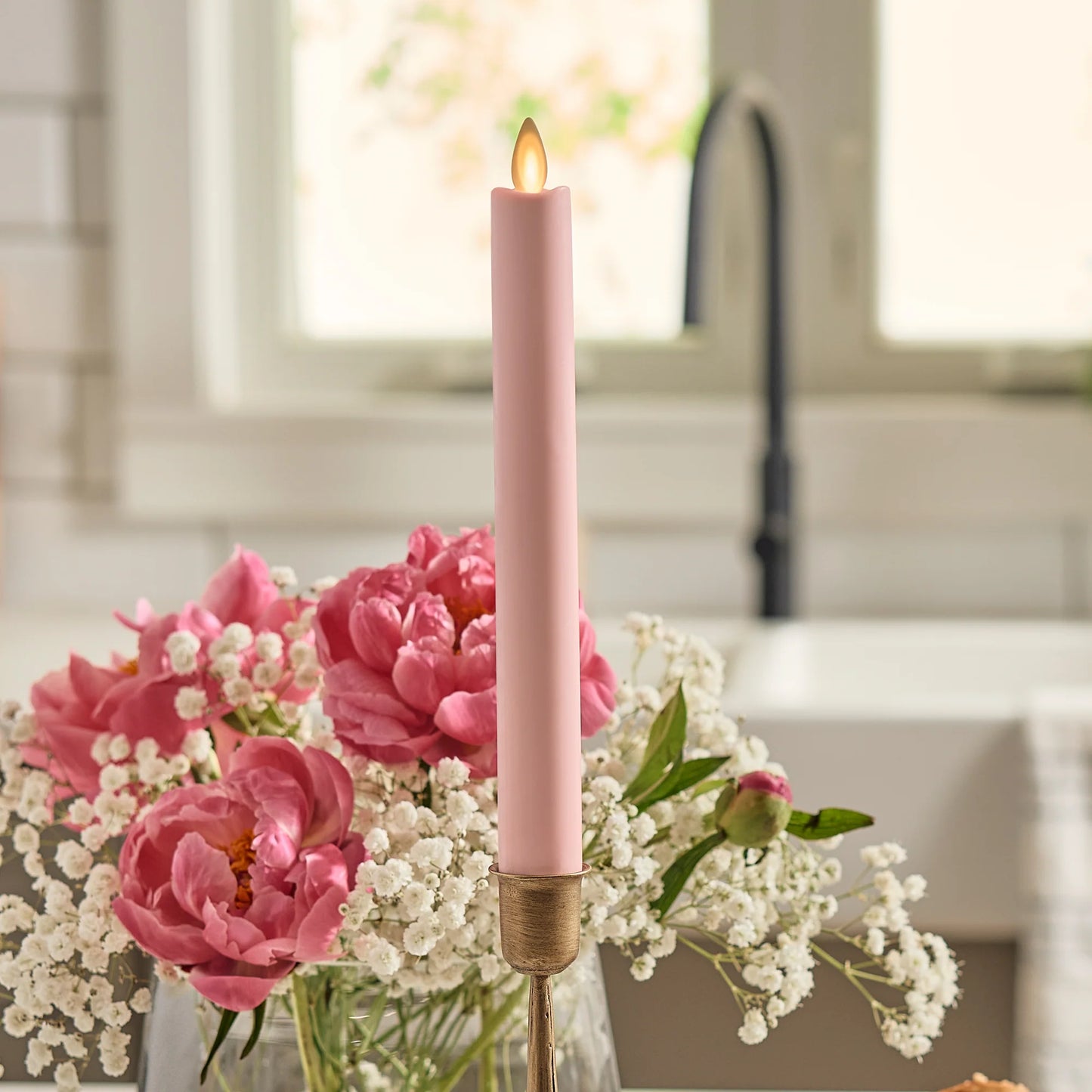 Crystal Rose Flameless Candle Taper