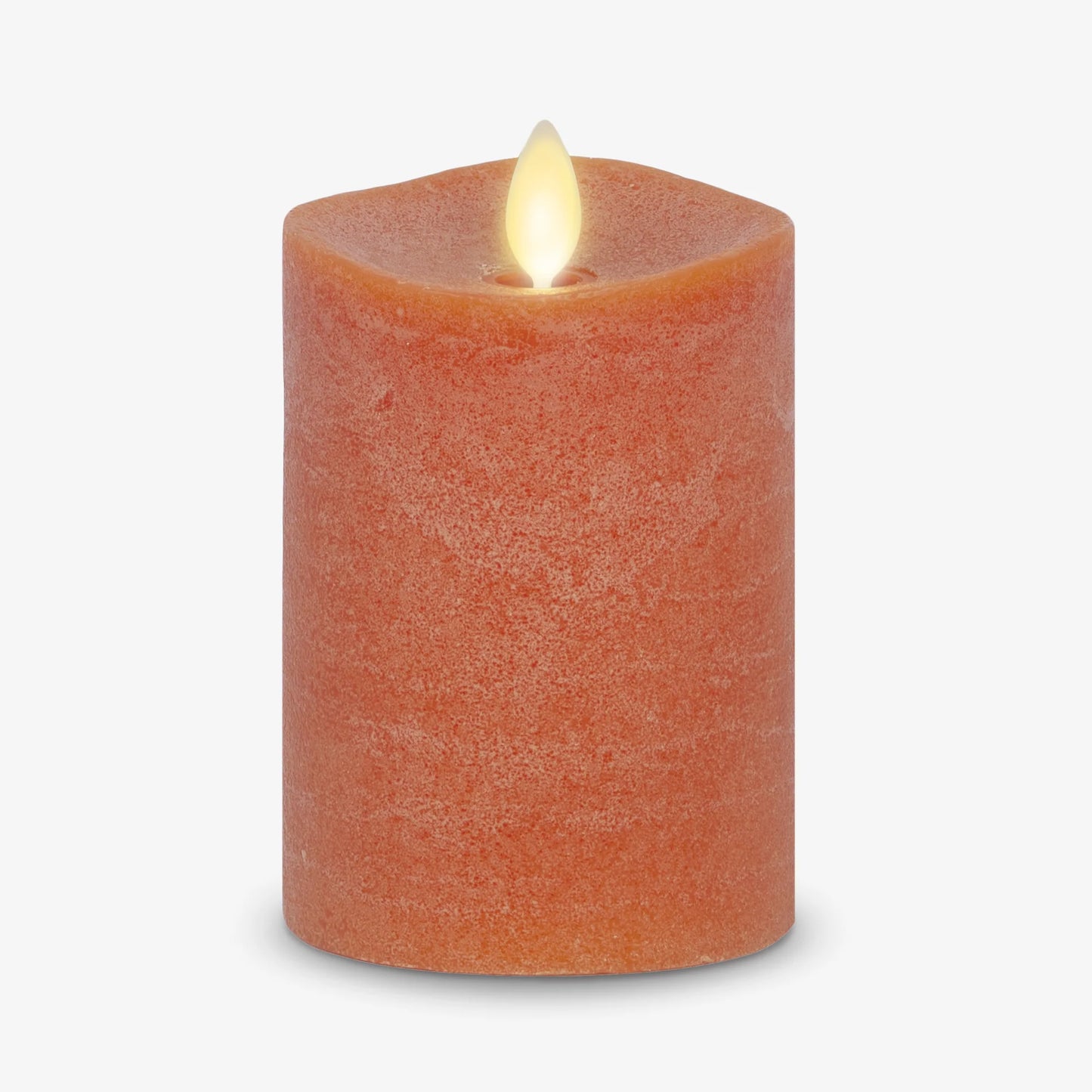 Chalky Burnt Orange Flameless Candle Pillar