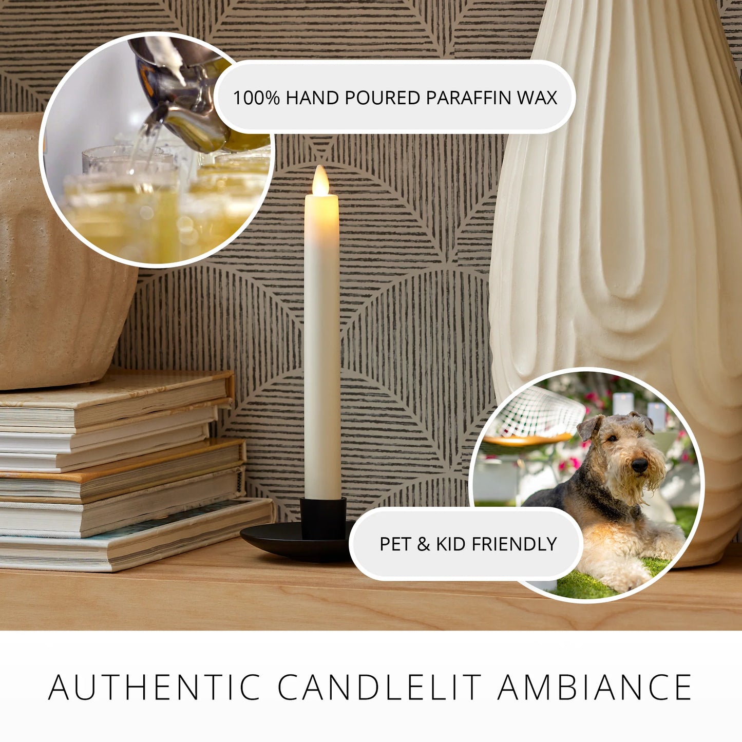 Pearl Ivory Flameless Candle Taper