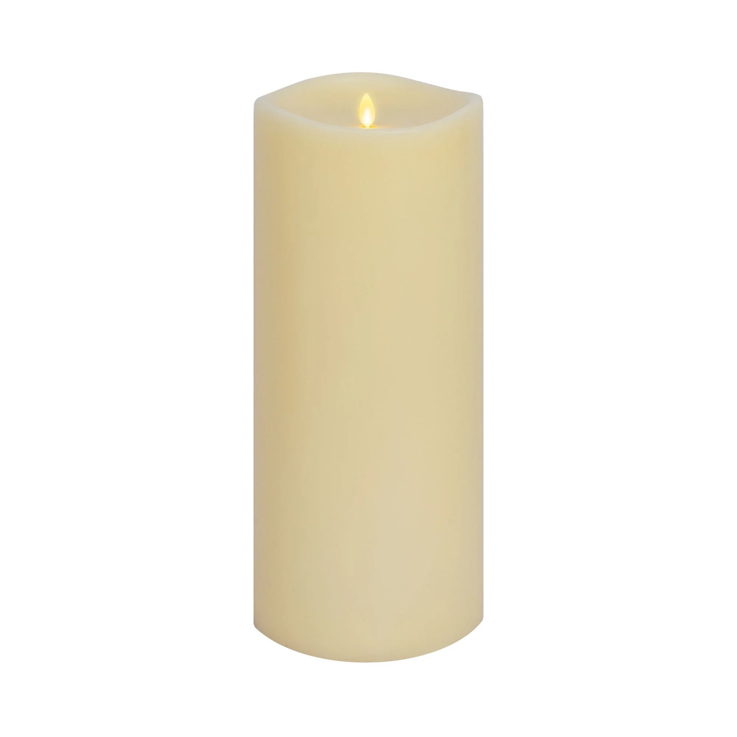 Ivory Flameless Candle Grand Pillar - Melted Top - 6.25" Width