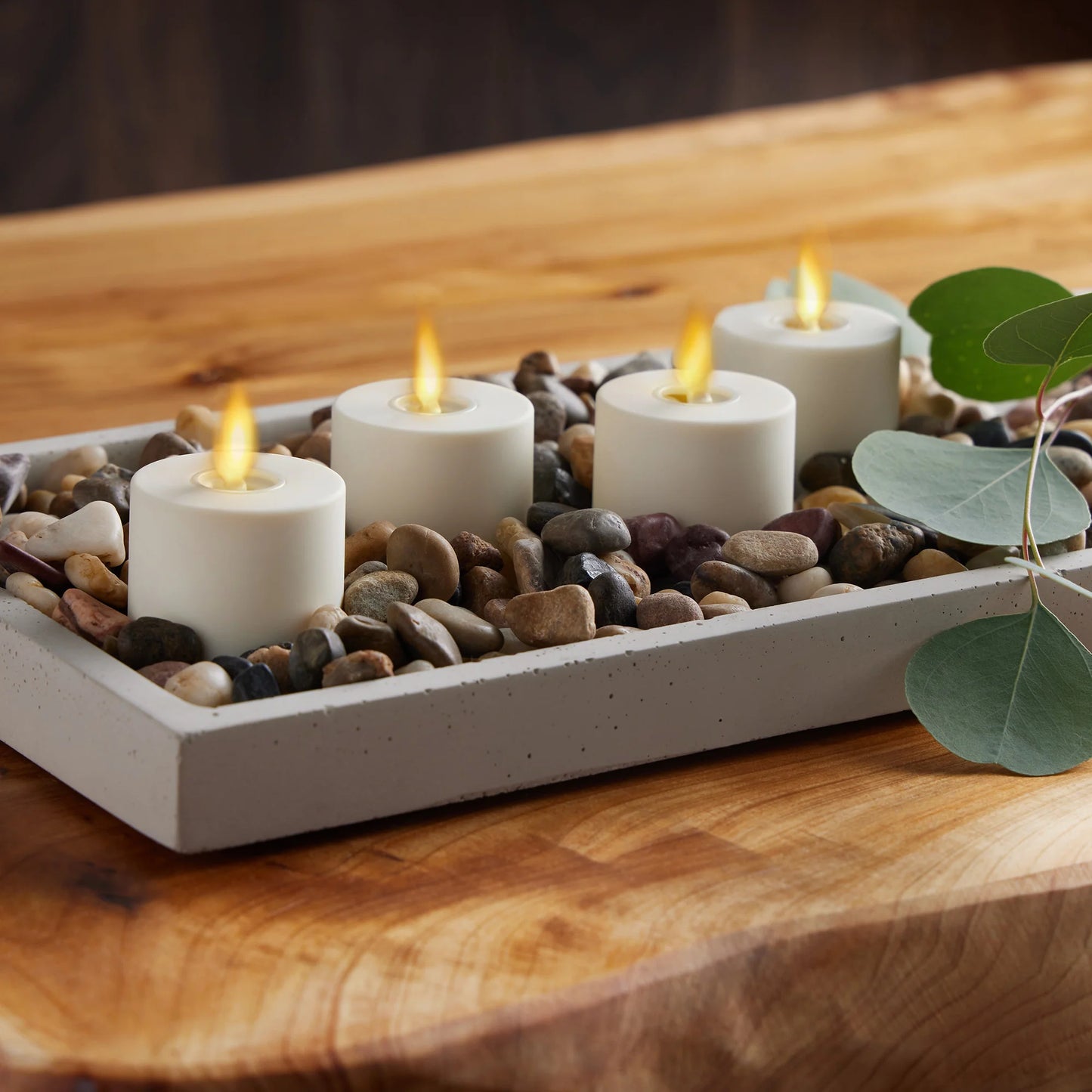 Pearl Ivory Flameless Candle Tealights - Flat Top - Set of 4