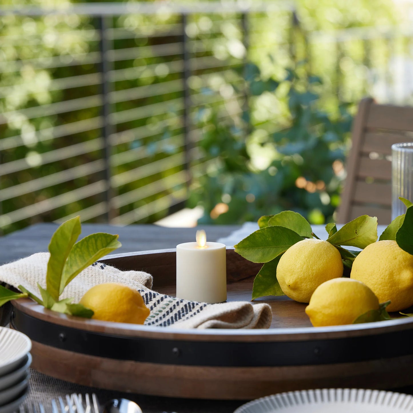 Pearl Ivory Outdoor Flameless Candle Votive - Flat Top