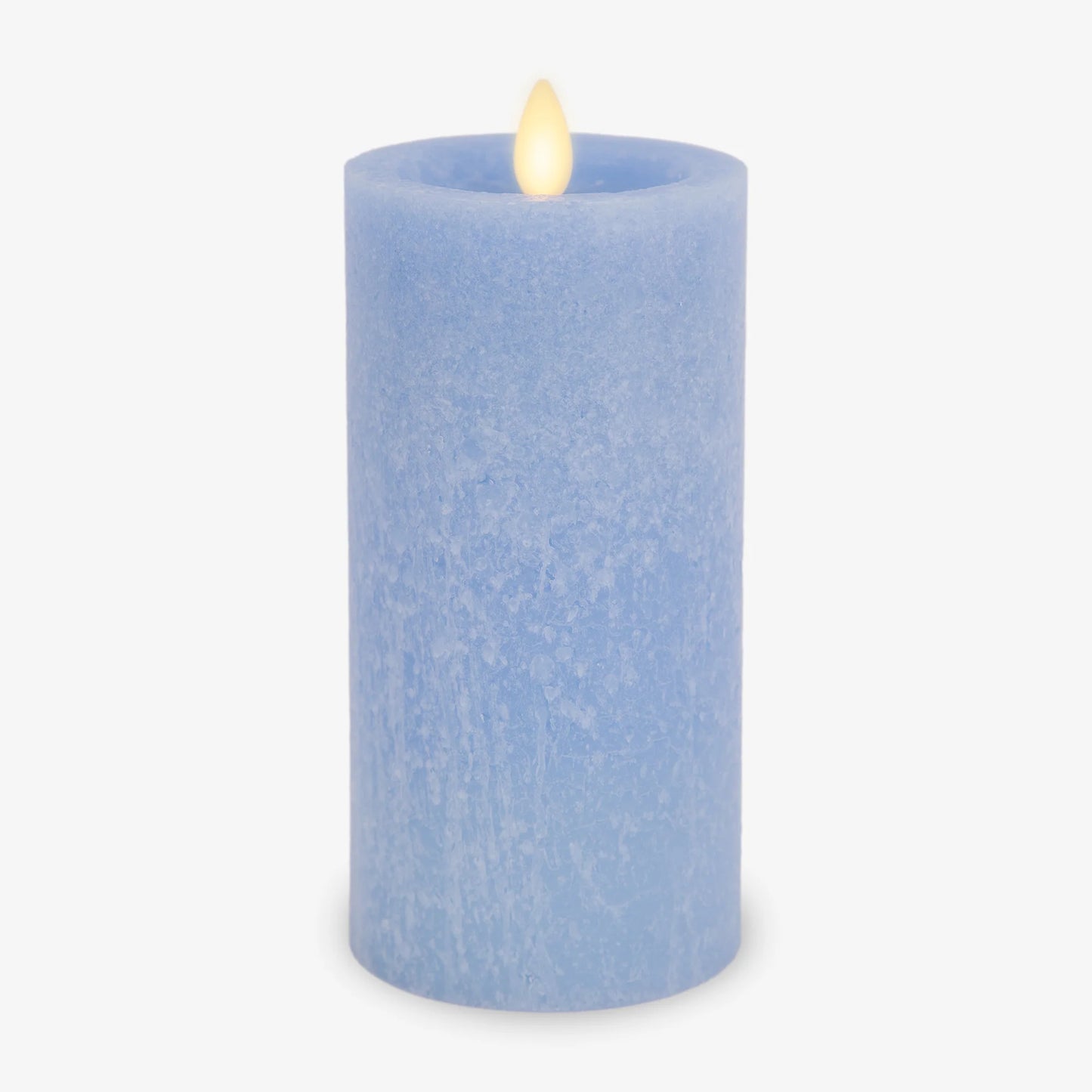 Cornflower Seaglass Flameless Candle Pillar