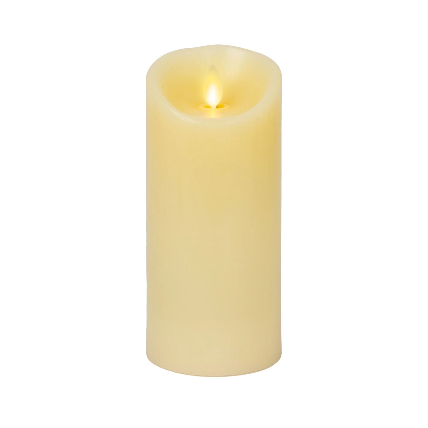 Ivory Flameless Candle Pillar - Scallop Top - 3" Width
