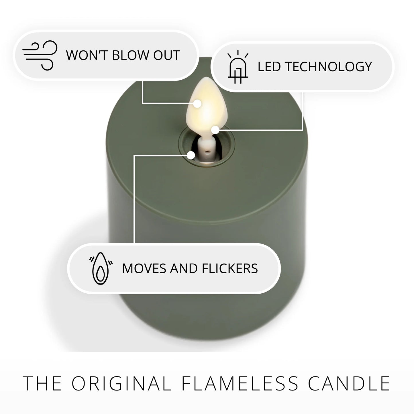 Loden Green Outdoor Flameless Candle Votive