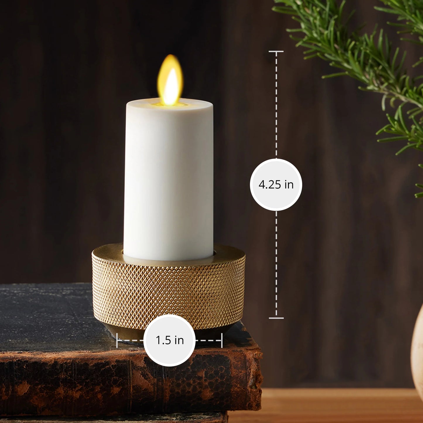 Pearl Ivory Flameless Candle Votive - Flat Top - Set of 2