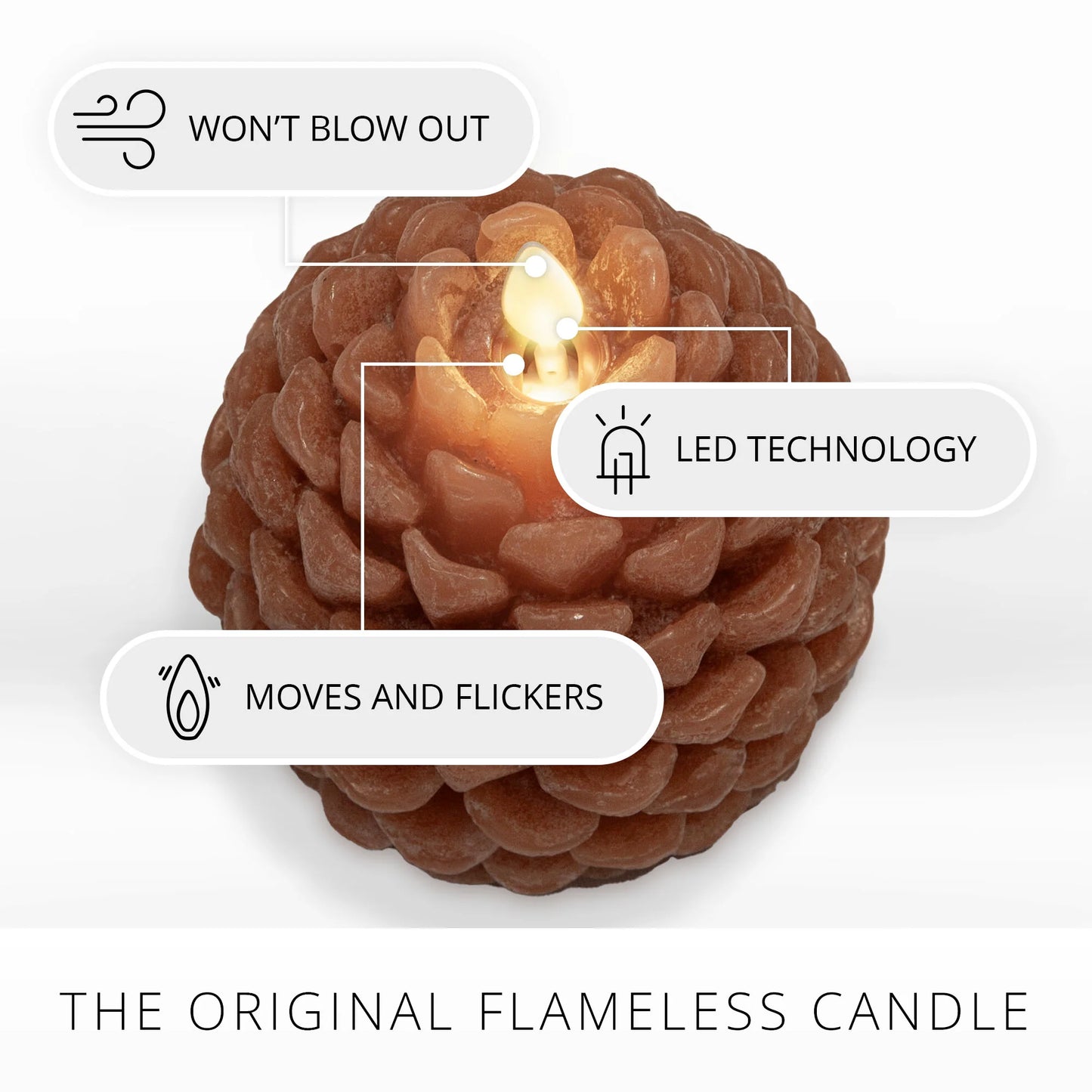 Adobe Flameless Candle Pinecone