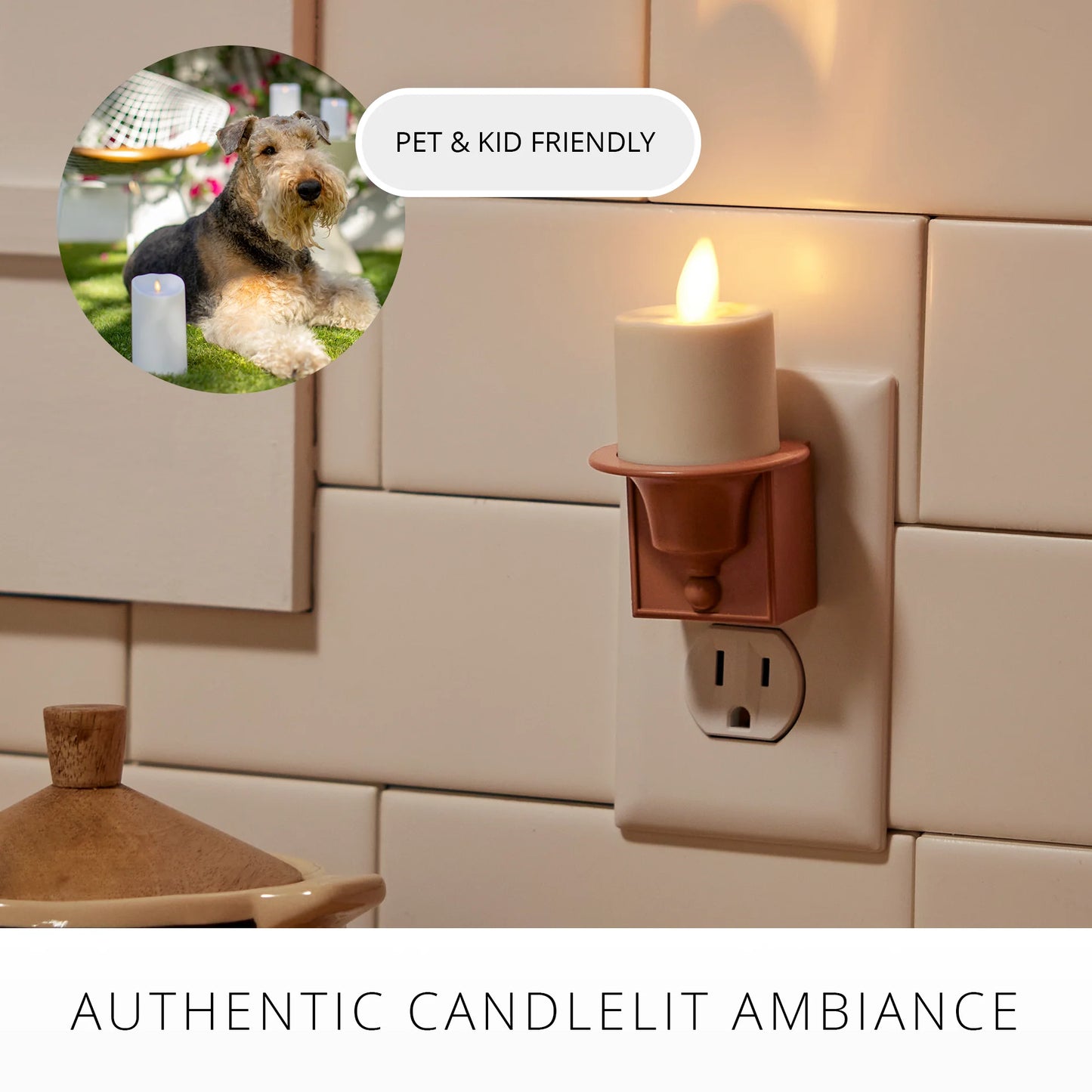 Baked Clay Flameless Candle Nightlight