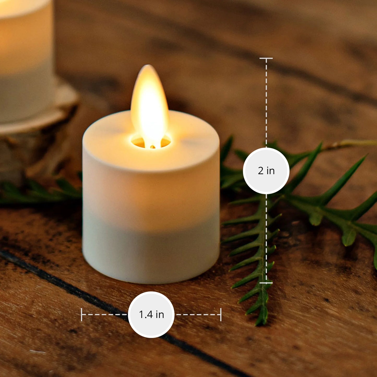 Pearl Ivory Flameless Candle Tealights - Flat Top - Set of 2