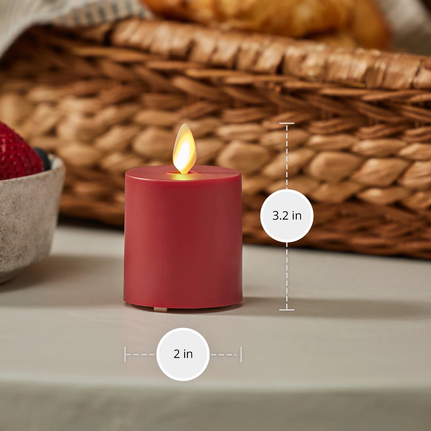 Cherry Red Outdoor Flameless Candle Votive