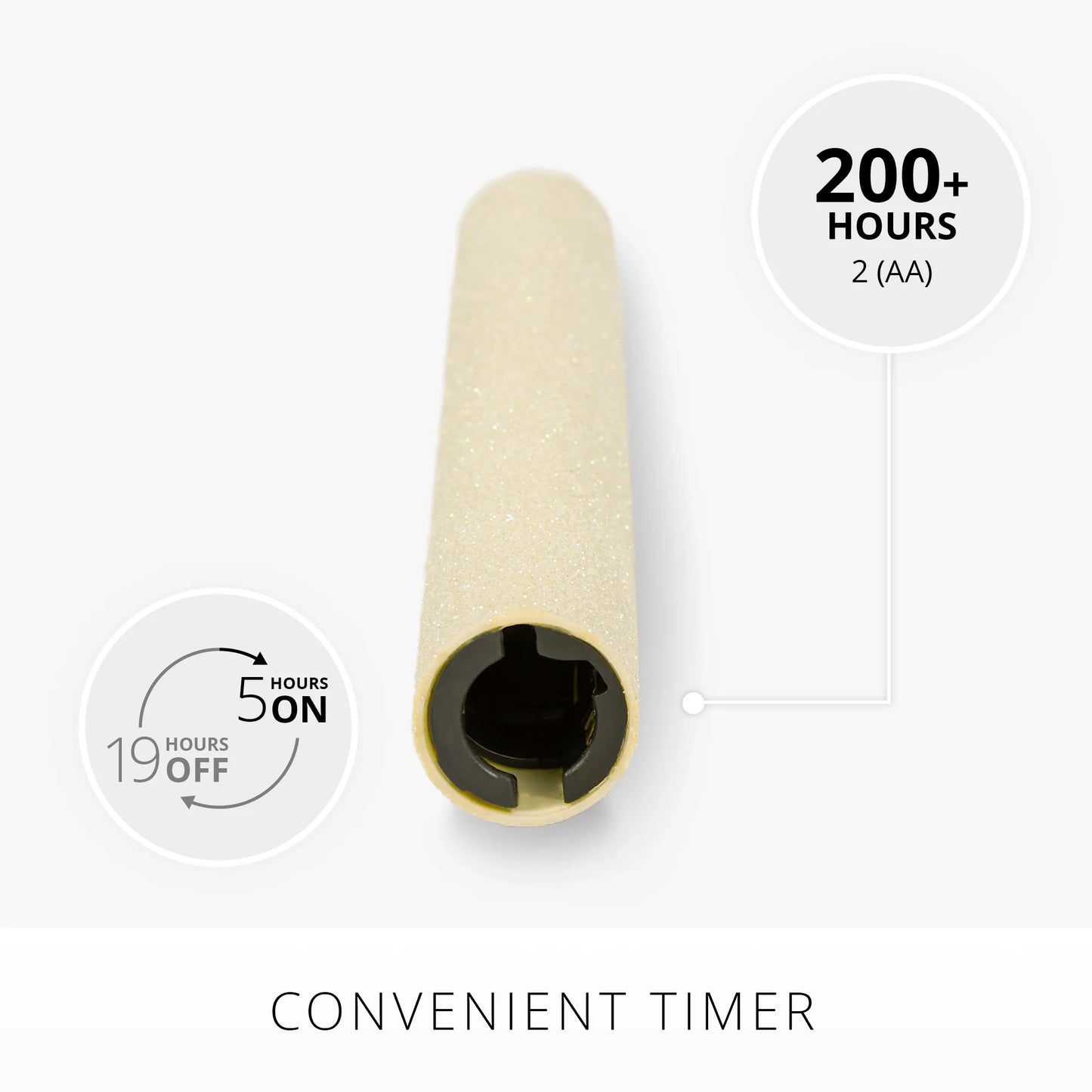Radiant Ivory Glitter Flameless Candle Taper