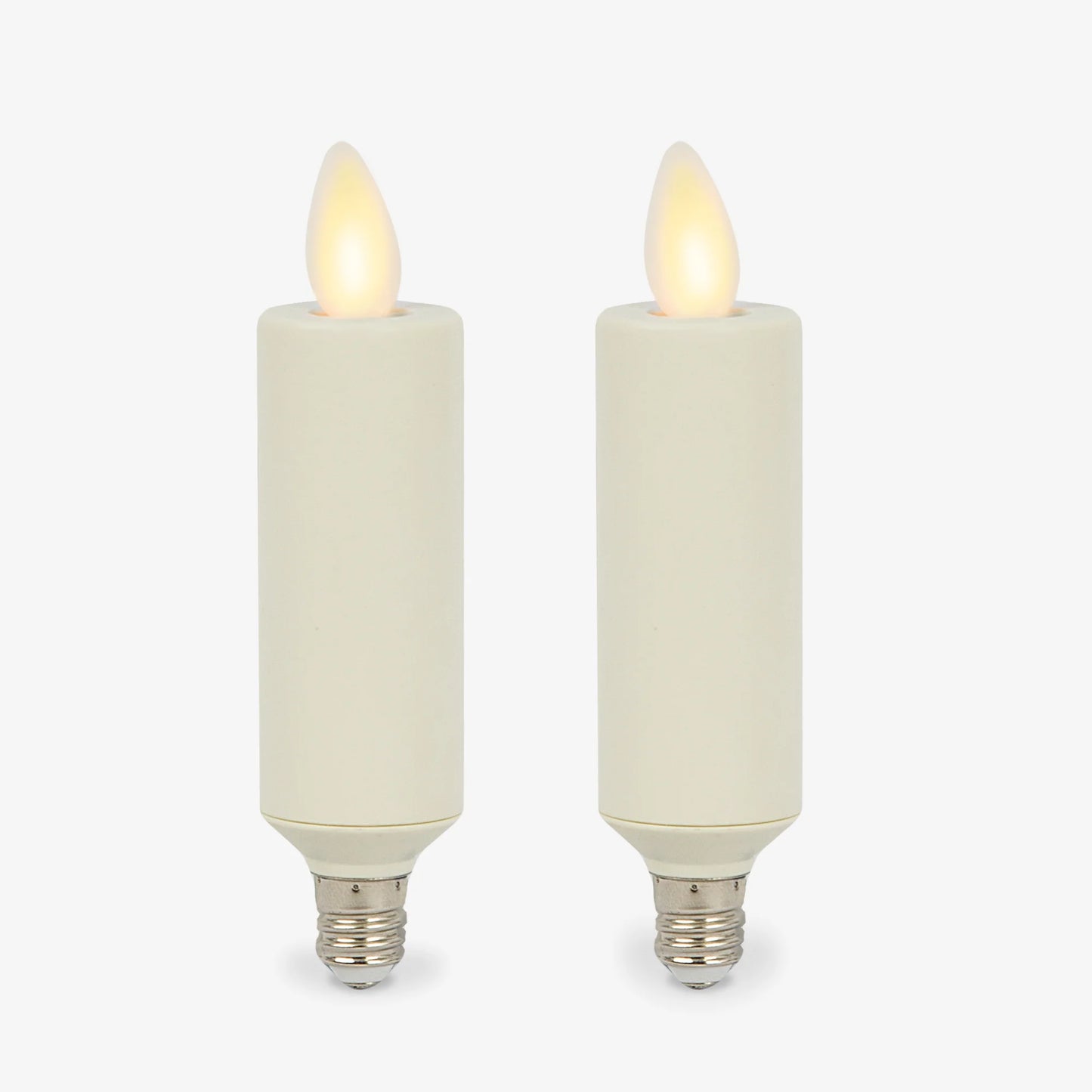Set of 2 Pearl Ivory Flameless Candle E12 Taper Bulbs