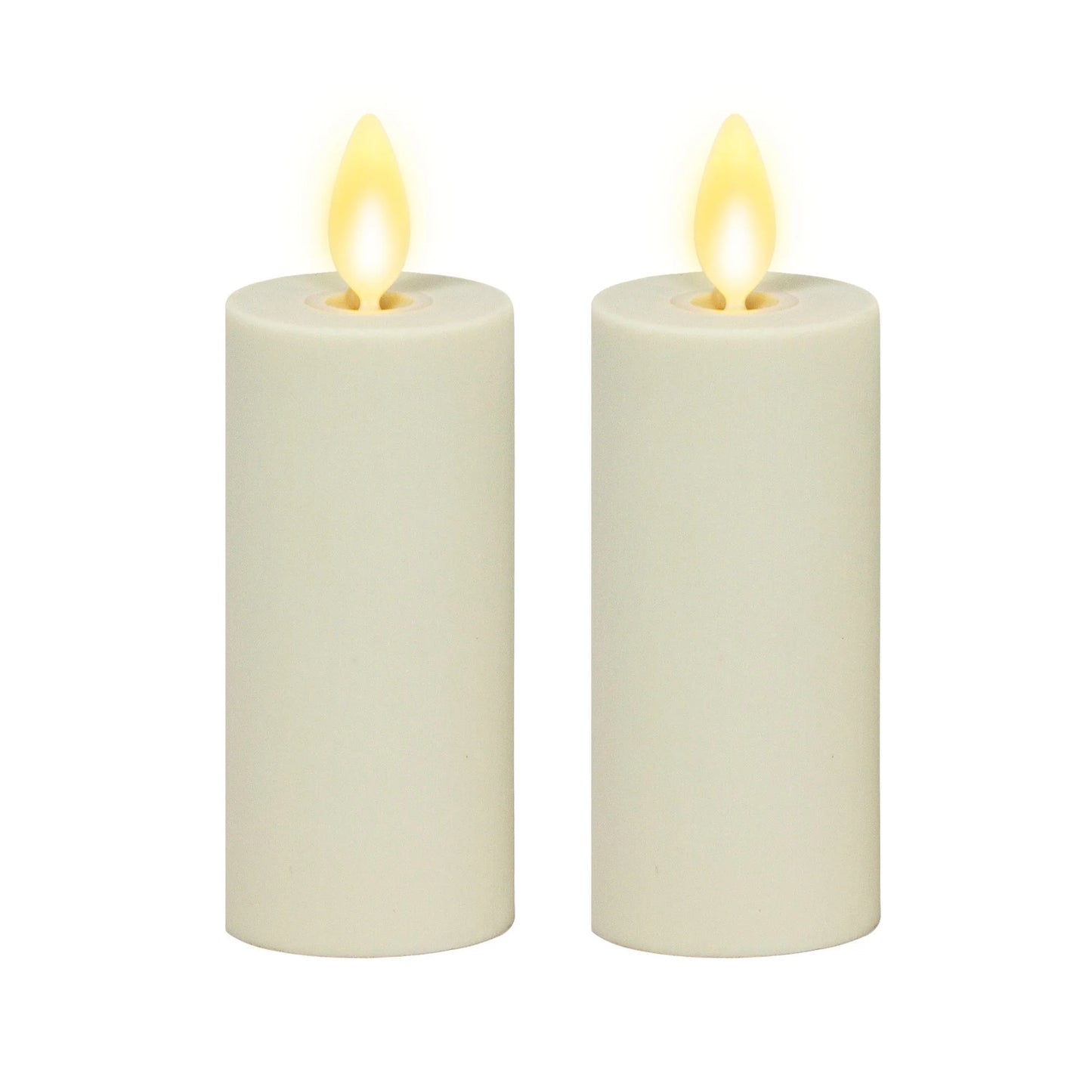 Pearl Ivory Flameless Candle Votive - Flat Top - Set of 2