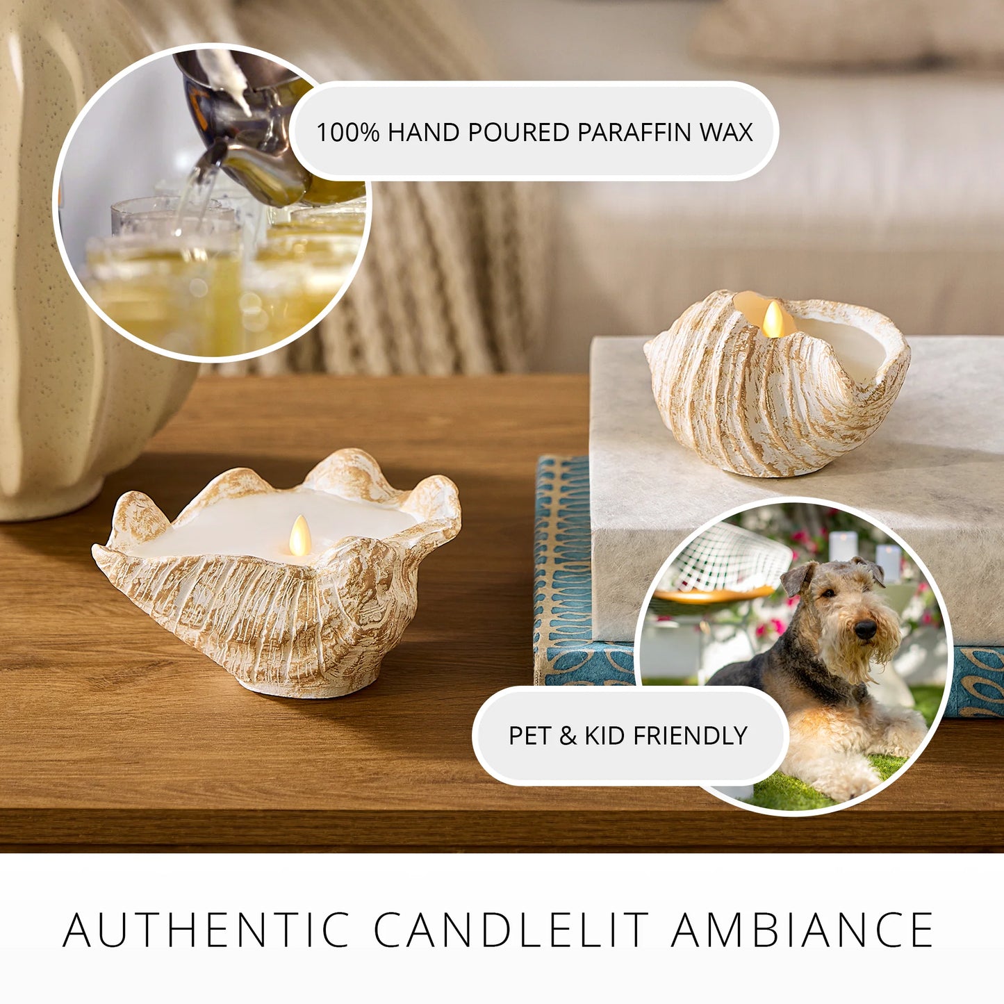 Tun Shell Flameless Candle