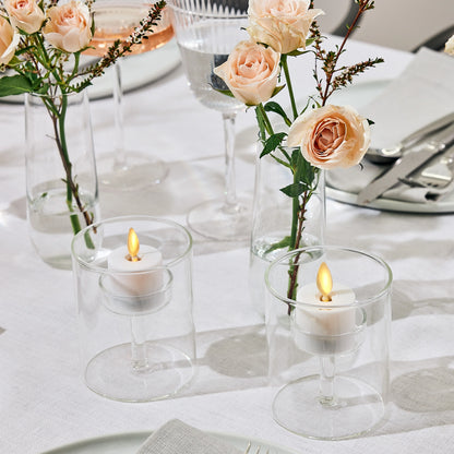 White Flameless Candle Tealights - Flat Top - Set of 2