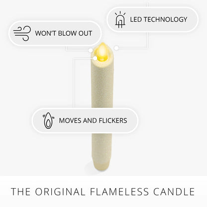 Radiant Ivory Glitter Flameless Candle Taper