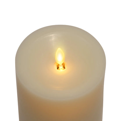 Wick To Flame Pearl Ivory Flameless Candle Pillar - Recessed Top