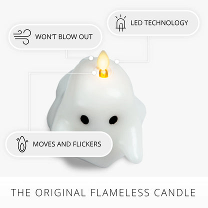 Bright White Flameless Candle Spooky Ghost