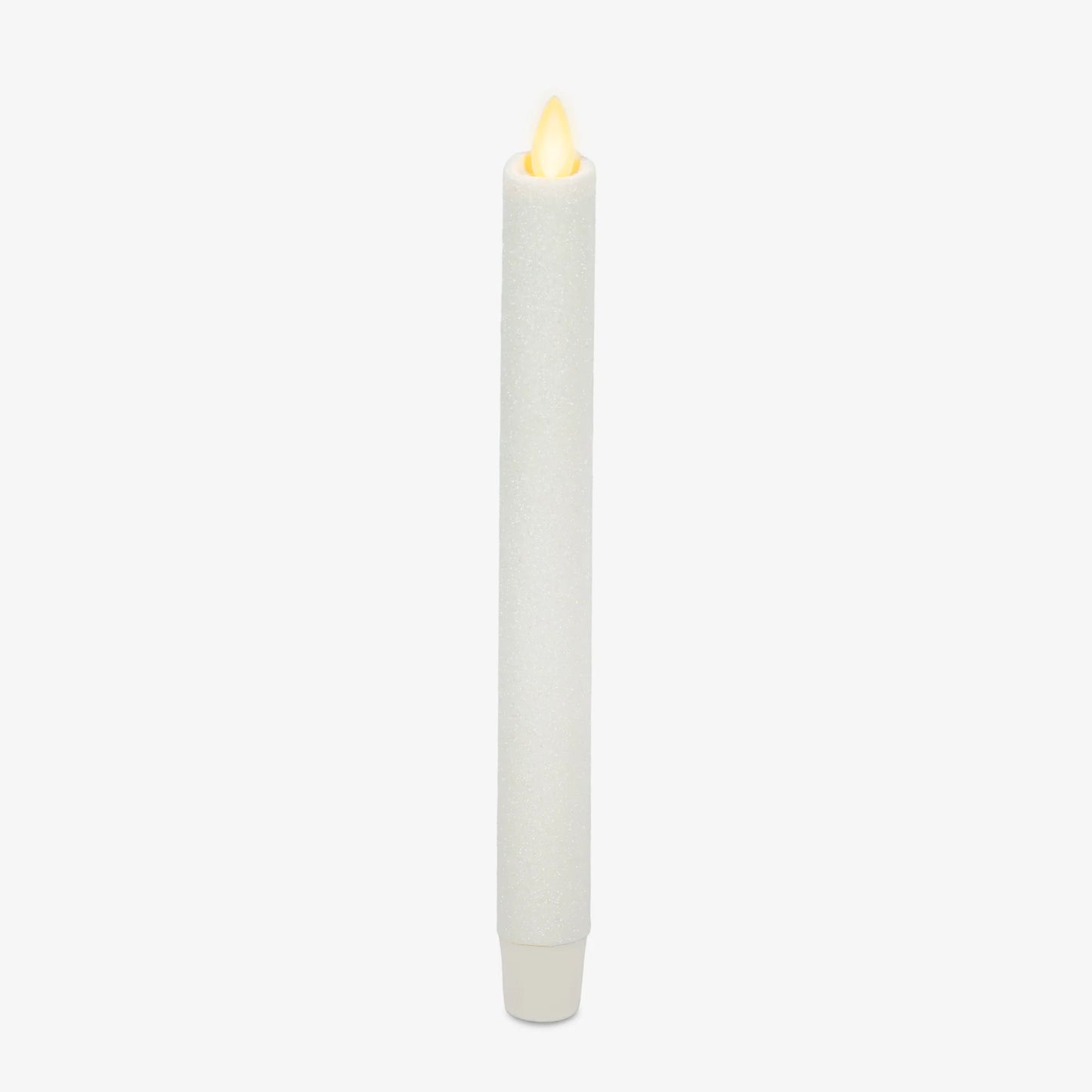 Dazzling White Glitter Flameless Candle Taper