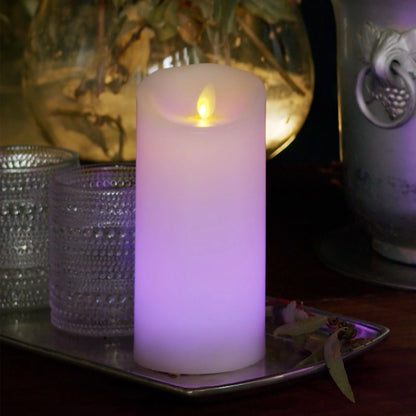 Flameless Color Changing Candle Pillar with Remote - Scallop Top - 3" Width