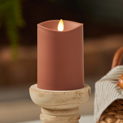 Baked Clay Outdoor Flameless Candle Pillar