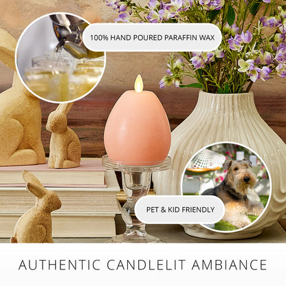 Chalky Mellow Peach Flameless Candle Easter Egg