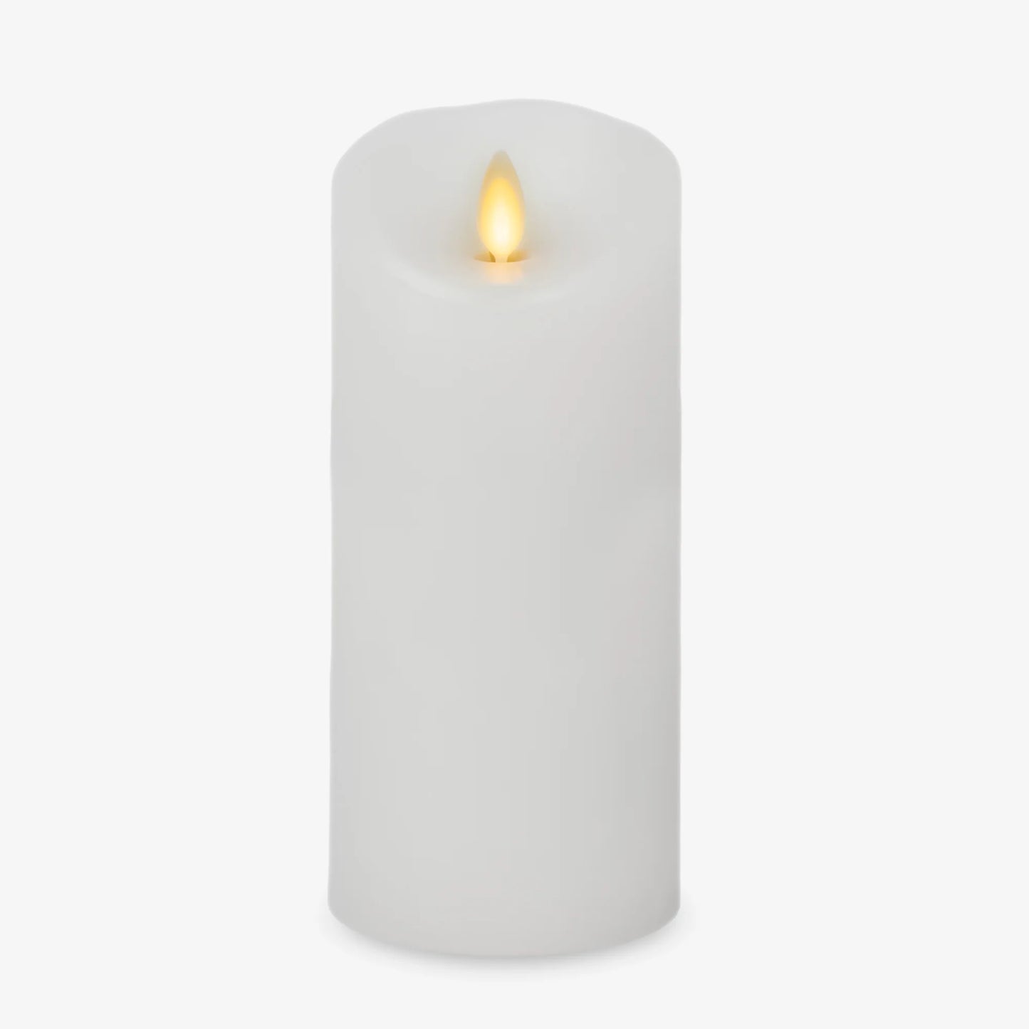 White Flameless Candle Pillar - Scallop Top - 3" Width