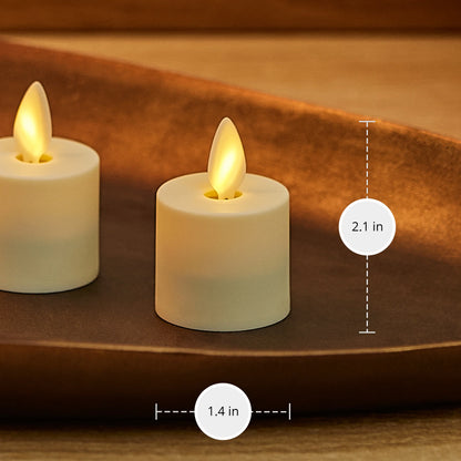 Set of 4 Pearl Ivory Flameless Candle Tealights - Extended Battery Life