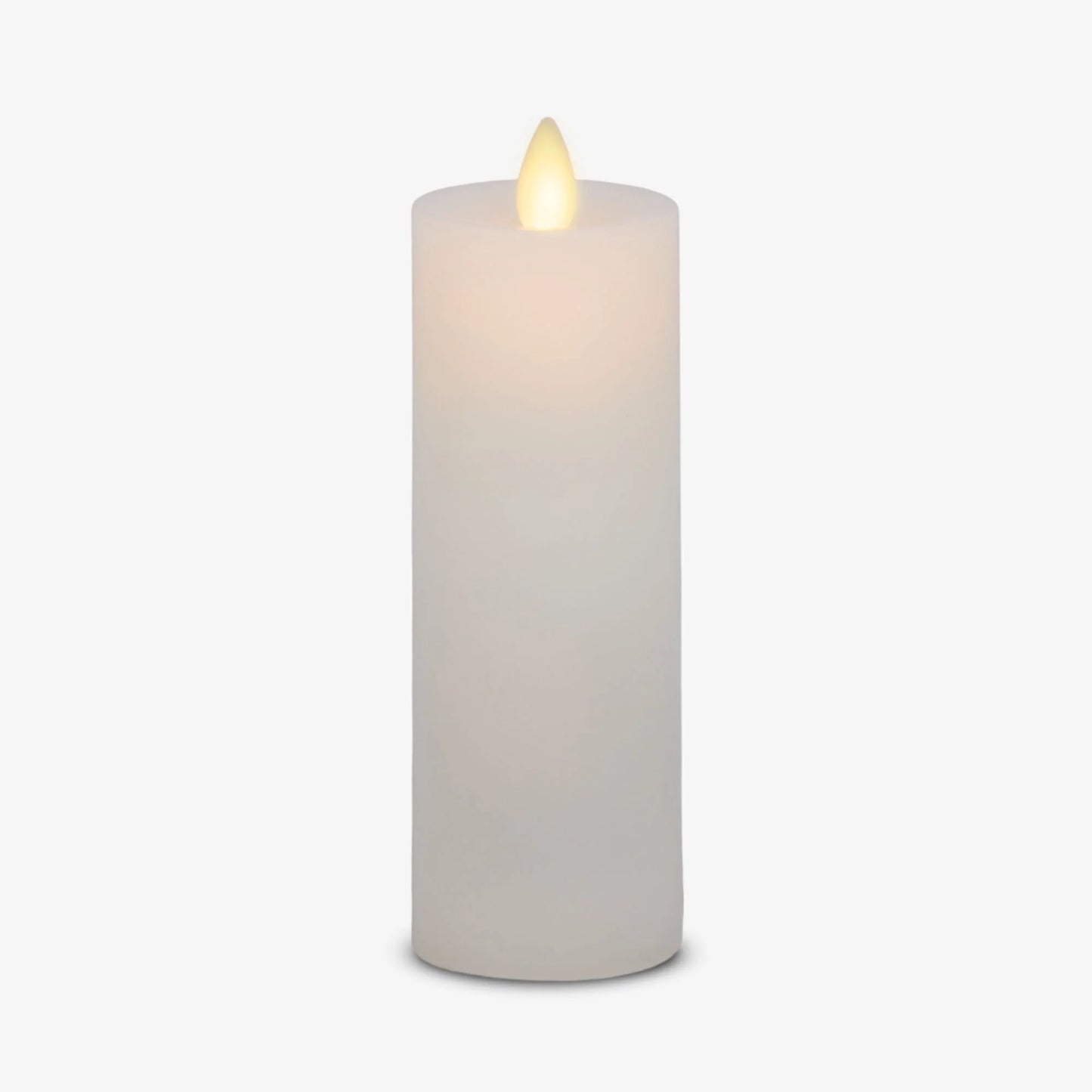 White Flameless Candle Slim Pillar - Recessed Top